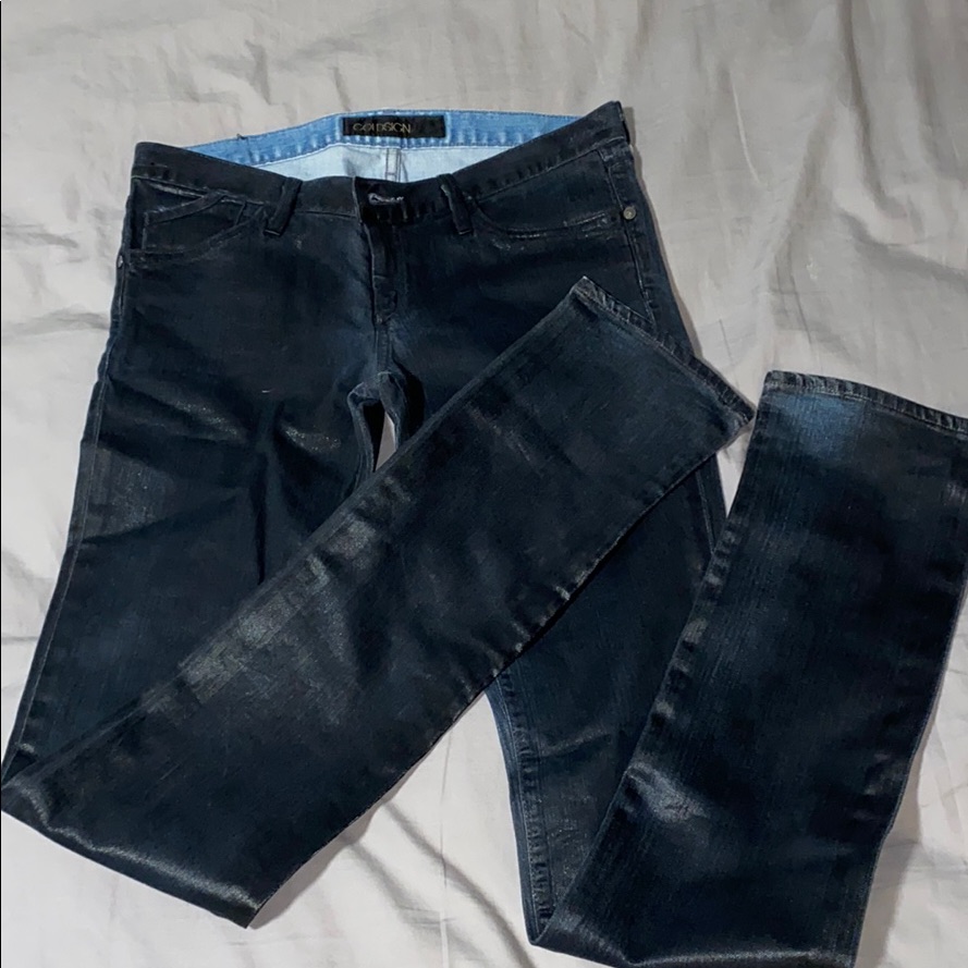 Metallic Look Jeans